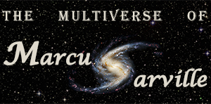 space theme logo with text The Multiverse of Marcus Sarville